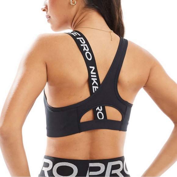 NWT Nike Pro Asymmetrical Padded Sports Bra - Picture 2 of 5